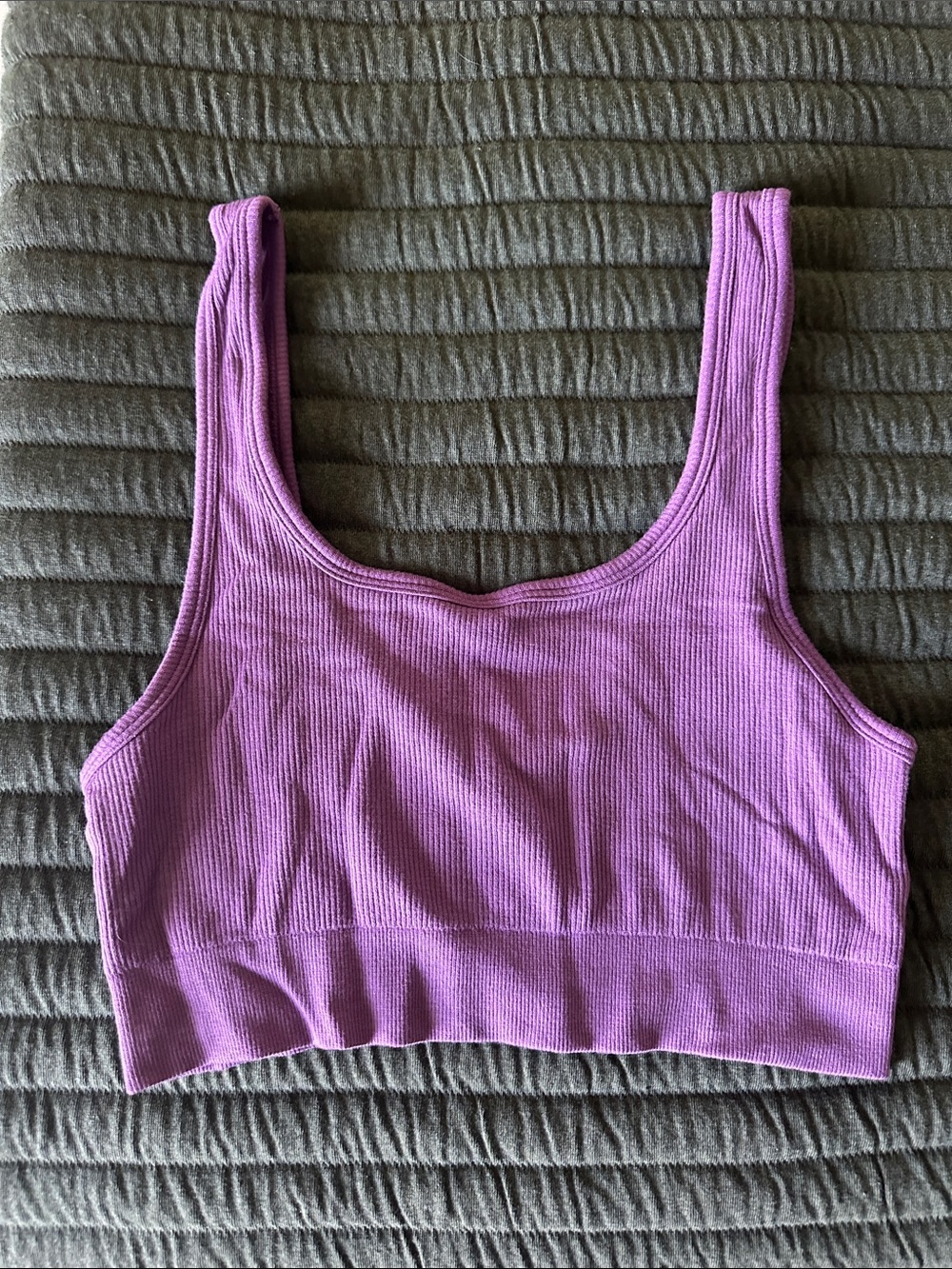 Ribbed Lavender Crop Tank Top